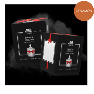 Świeca sojowa o zapachu CYNAMON 485g PREZENTOWA  MIXBRANDS