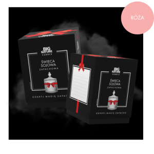 Świeca sojowa o zapachu RÓŻA 240g PREZENTOWA  MIXBRANDS