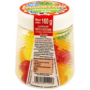 Landrynki OWOCOWE OWOCOWY MIX ze stewią BC 160g (słoik) AKA