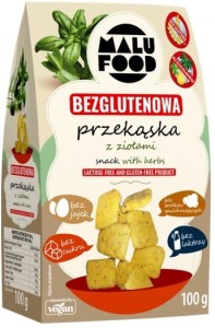 Bezglutenowa przekąska z ziołami Malu Food, 100g