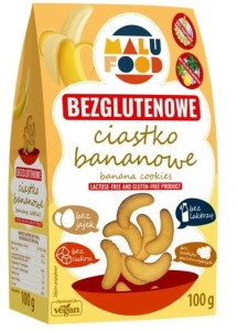 Ciastka kruche bananowe - bez dodatku cukru, bez glutenu Malu Food, 100g