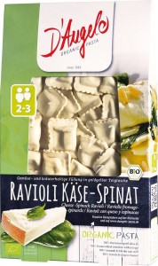 RAVIOLI Z SEREM I SZPINAKIEM BIO 250g D`ANGELO