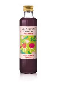 ZAKWAS Z BURAKÓW O SMAKU TRUSKAWKI DLA DZIECI BIO 250 ml  DELIKATNA