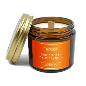 ŚWIECA SOJOWA ZAPACHOWA BERGAMOTKA Z POMARAŃCZĄ 120 ml  YOUR CANDLE