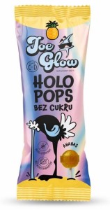 HOLOPOPS lizak kulka bez cukru o smaku ananasowym 8g JOE GLOW