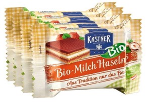 Wafelek z kremem mlecznym i orzechami laskowymi BIO 4 x 25 g KASTNER