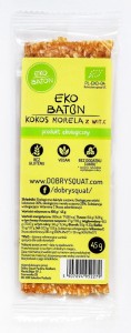 BATON KOKOSOWY MORELOWY Z WITAMINĄ C BIO 45 g - DOBRY SQUAT