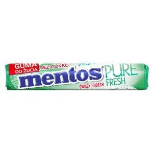 Guma do żucia Mentos Pure Fresh Zielona mięta, bez cukru, 15,5g Mentos