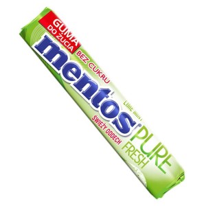 Guma do żucia Mentos Pure Fresh Limonka, bez cukru 15,5g Mentos