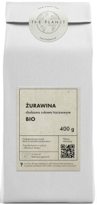 ŻURAWINA SŁODZONA CUKREM TRZCINOWYM BIO 400g THE PLANET