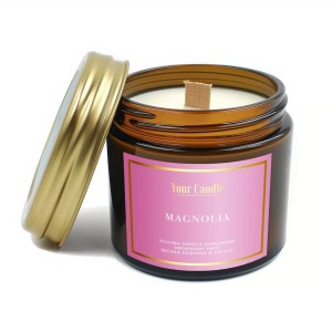 ŚWIECA SOJOWA ZAPACHOWA Z DREWNIANYM KNOTEM MAGNOLIA 120 ml  YOUR CANDLE