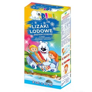 Lizak lodowy - MIX 4 Smaków PINI 8szt x 40ml.