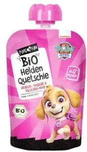 Przecier truskawka- malina z owsem BIO 100 g Psi Patrol- Skye HEJO!