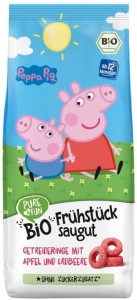 Kółeczka śniadaniowe jabłko- truskawka BIO 125 g Świnka Peppa HEJO!