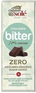 Czekolada gorzka 72% kakao bez dodatku cukru ze stewią 25 g SOLE