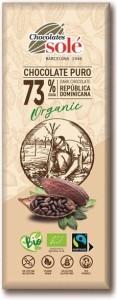 Czekolada gorzka 73% kakao BIO 25 g SOLE