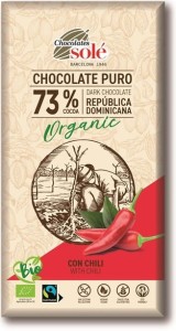 Czekolada gorzka 73% kakao z chili BIO 100 g SOLE
