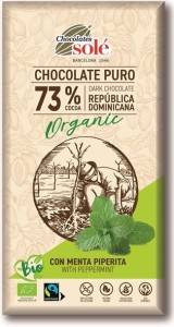Czekolada gorzka 73% kakao z miętą BIO 100 g SOLE