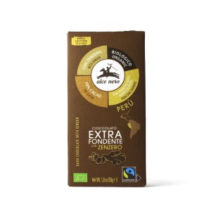 CZEKOLADA GORZKA Z IMBIREM FAIR TRADE BG BIO 50 g - ALCE NERO