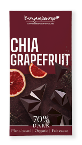 CZEKOLADA GORZKA CHIA -  GREJPFRUT BG BIO 60 g - BENJAMISSIMO