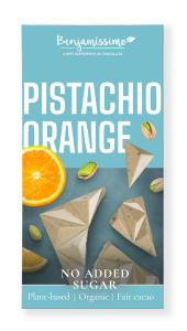 TABLICZKA KAKAOWA PISTACJE - POMARAŃCZA BC BG BIO 60 g - BENJAMISSIMO