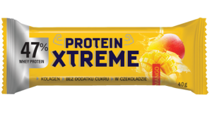 BATON PROTEINOWY XTREME Z MANGO W CZEKOLADZIE MLECZNEJ BC 40 g - DOBRY SQUAD