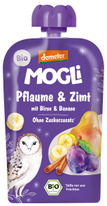 MUS ŚLIWKA - GRUSZKA - JABŁKO - BANAN - CYNAMON BEZ DODATKU CUKRÓW DEMETER BIO 100 g - MOGLI
