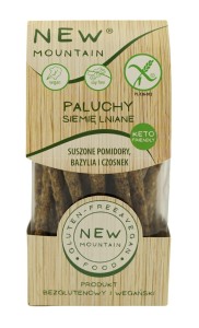 PALUCHY Z SIEMIENIEM LNIANYM, POMIDORAMI, CZOSNKIEM I BAZYLIĄ BG 200 g - NEW MOUNTAIN