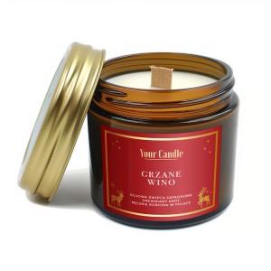 #ŚWIECA SOJOWA ZAPACHOWA Z DREWNIANYM KNOTEM GRZANE WINO 120 ml - YOUR CANDLE