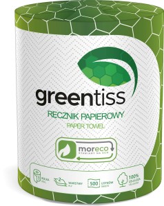 RĘCZNIK PAPIEROWY 2 - WARSTWOWY 1 ROLKA (500 LISTKÓW) - GREENTISS