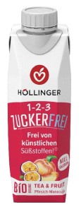 NAPÓJ O SMAKU BRZOSKWINIA - MARAKUJA BEZ CUKRU BIO 300 ml - HOLLINGER