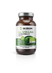 Tabletki Spirulina + Chlorella BIO 200 szt 100g BIG NATURE