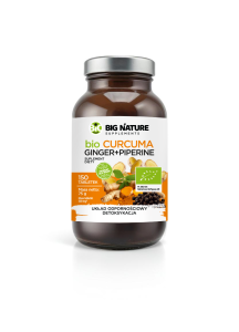 Tabletki Curcuma Ginger Piperine BIO 150 szt 75g BIG NATURE