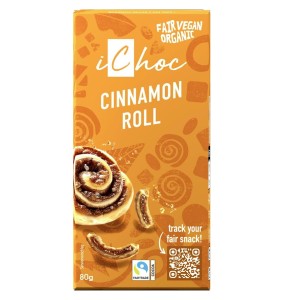 TABLICZKA KAKAOWA Z CYNAMONEM I KAWAŁKAMI WAFLI FAIR TRADE BIO 80 g - ICHOC (VIVANI)(PRODUKT SEZONOWY)
