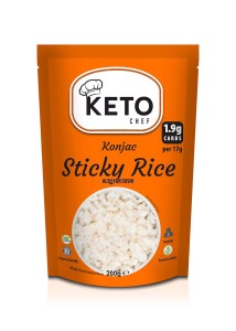 MAKARON KONJAC W KSZTAŁCIE RYŻU (STICKY RICE) DO SUSHI BEZGLUTENOWY 200 g - KETO CHEF