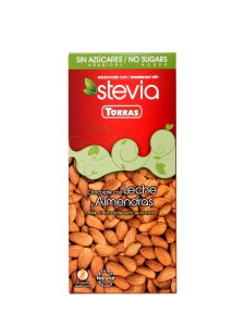 Czekolada  mleczna z migdałami stewia 125g Torras