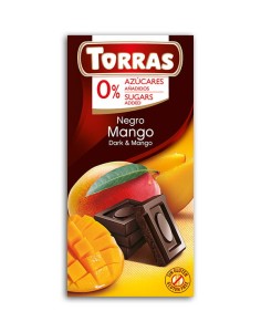 Czekolada gorzka z mango, bez cukru, bezglutenowa 75g TORRAS