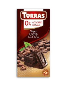 Czekolada gorzka z kawą, bez cukru, bezglutenowa 75g TORRAS