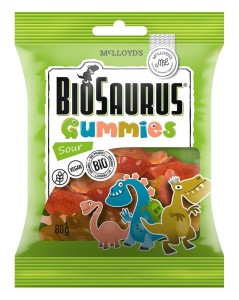 Żelki kwaśne BEZGL. BIO 80 g BioSaurus BIOSAURUS