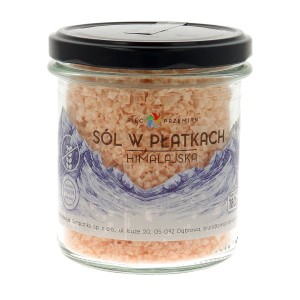 Sól himalajska w płatkach różowa 180 g - Pięć Przemian