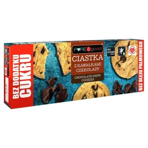 Ciastka z kawałkami czekolady bez dodatku cukru 135g PURE&good