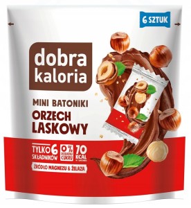 Mini batoniki orzech laskowy ( 6 szt) 108g DOBRA KALORIA