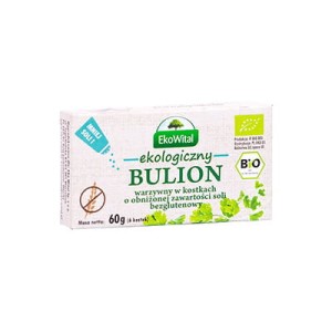 Bulion warzywny w kostkach o obniżonej zawartości soli BEZGL. BIO 60 g EKOWITAL