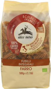 MAKARON (Z PŁASKURKI RAZOWY) FUSILLI BIO 500 g - ALCE NERO