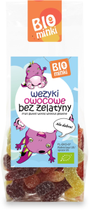 WĘŻYKI OWOCOWE BEZ ŻELATYNY BIO 100 g - BIOMINKI