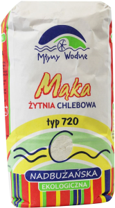 MĄKA ŻYTNIA CHLEBOWA NADBUŻAŃSKA TYP 720 BIO 1 kg - MŁYNY WODNE (EKO OAZA)