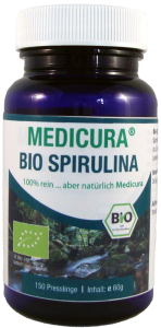 SPIRULINA W PASTYLKACH (GLONY) BIO 60 g (150 szt.) - MEDICURA