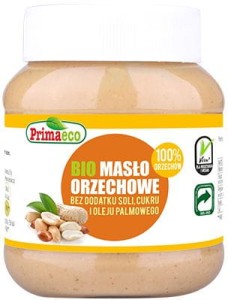 PASTA ORZECHOWA Z ORZESZKÓW ARACHIDOWYCH BEZ DODATKU SOLI I CUKRU BIO 350 g - PRIMAECO