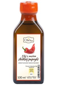 Olej z nasion słodkiej papryki zimno tłoczony nieoczyszczony100 ml OL'VITA