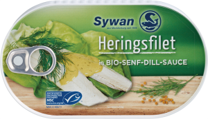 ŻŻ FILETY ŚLEDZIOWE W BIO SOSIE MUSZTARDOWO - KOPERKOWYM 200 g - SYWAN